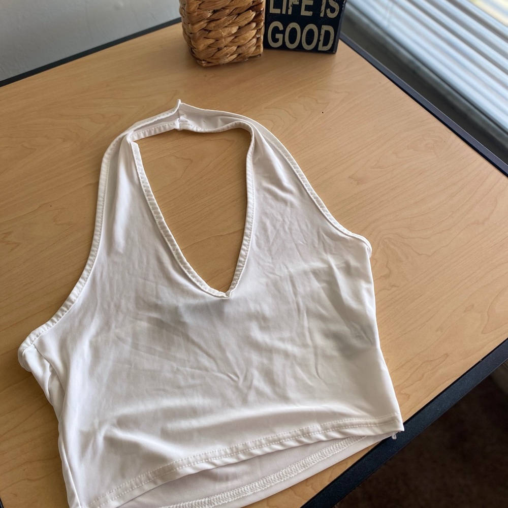 White halter top
